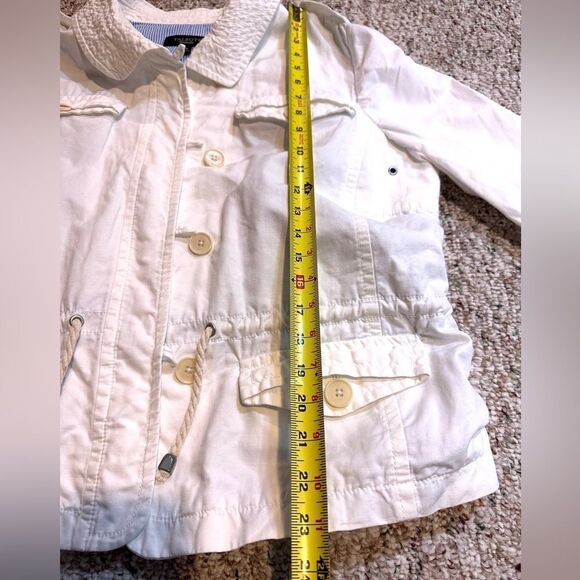 Talbot’s Jacket Size 18 Full Zip Linen Blend White and Lined Casual Rope Tie - Picture 5 of 8